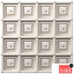 Classic coffered ceiling with gilding. Coffers Tile