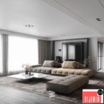 12723. 3D Living Room- Kitchen Interior Model By Tu Dinh Huong - Görsel 2
