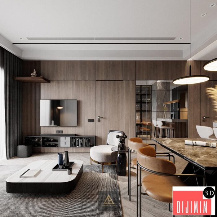 3D Interior Scene File 3dsmax Model Livingroom 595 By Duc Dung - Görsel 1