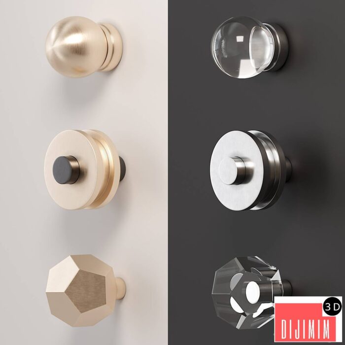 A set of furniture handles (buttons) - Görsel 1