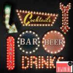 Lighted Metal sign. Set 15