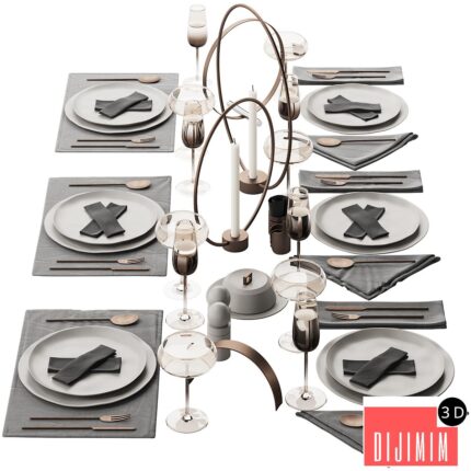 064 Tableware decor set 02 biege and bronze 00