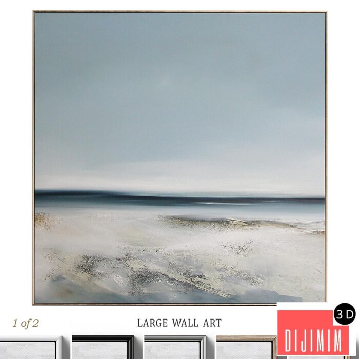 Large Living Room Abstract Neutral Wall Art C-411 - Görsel 1