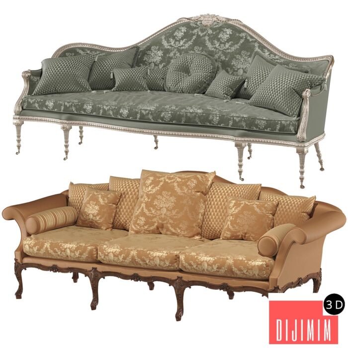 RONALD PHILLIPS Brocket sofa and George sofa - Görsel 1