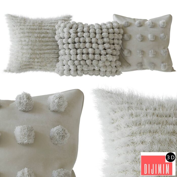 Scandinavian wool pillows - Görsel 1