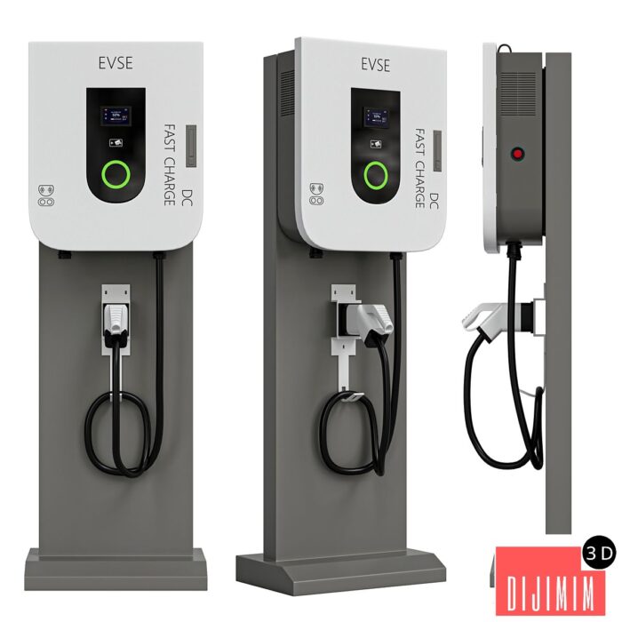 EV Fast Charger Station Adapter Floorstand Wallbox DC - Görsel 1