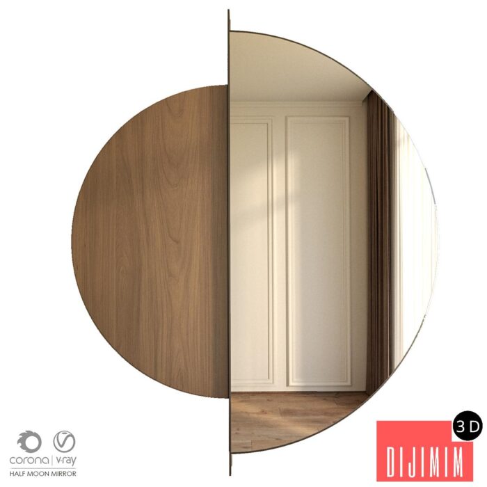 Wall mirror Half moon mirror - Görsel 1