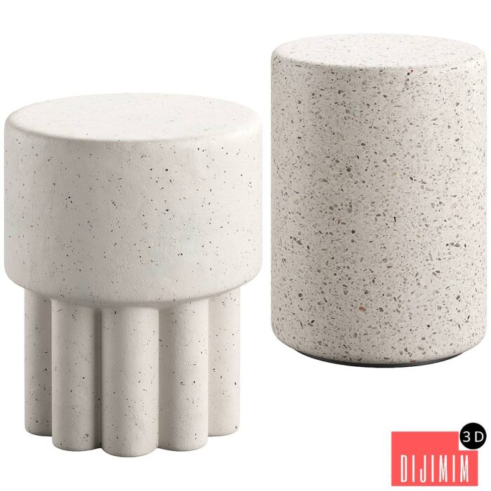 Mila Scallop Stool and Made Goods Castiel Stool - Görsel 1