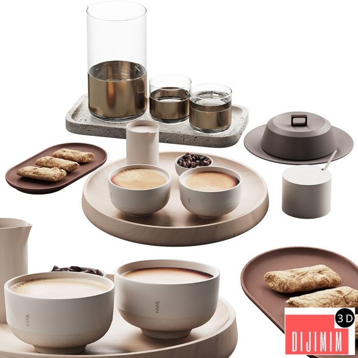 432 eat and drinks decor set 10 coffee & water carafe kit serving 01 - Görsel 1