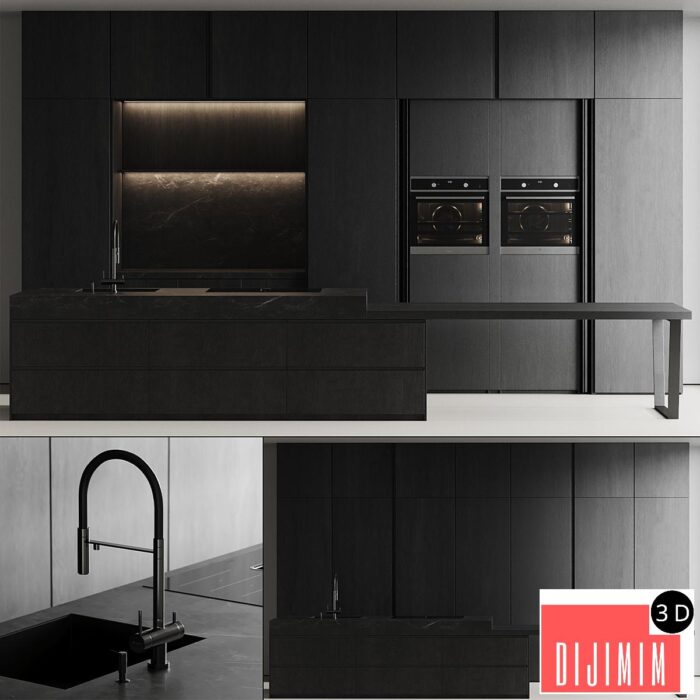 Modern kitchen with island 11 - Görsel 1