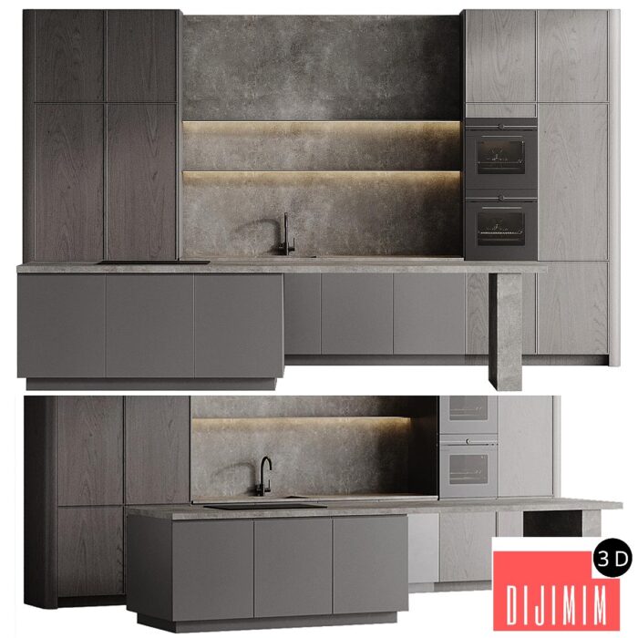 Kitchen with island 005 - Görsel 1