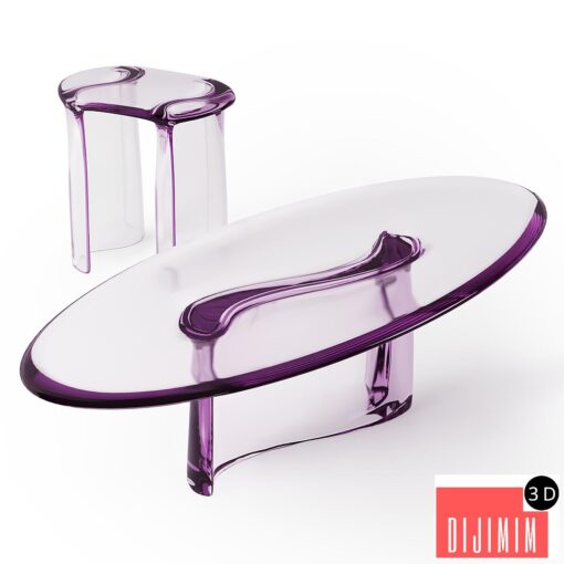 Studio Lukas Cober New Wave Liquid Stool and Low Table