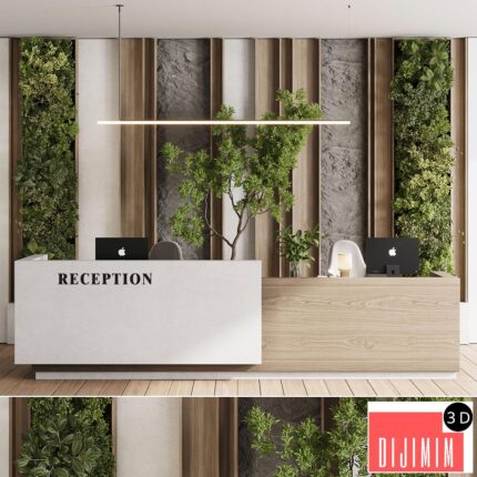 Reception Desk and Wall decor - office furniture 22 corona