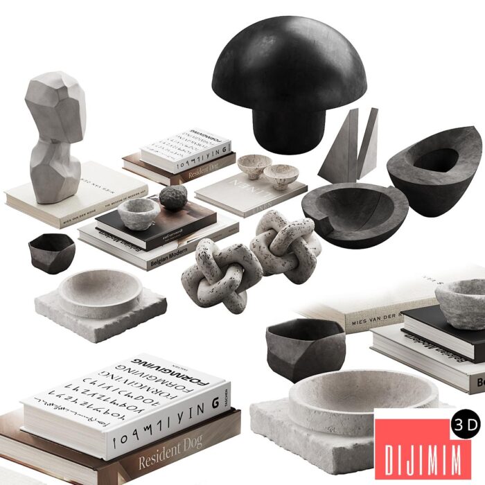 425 decorative set 042 neutral scandi accessories 01 - Görsel 1