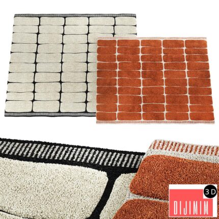 Carpet with a graphic three-dimensional pattern