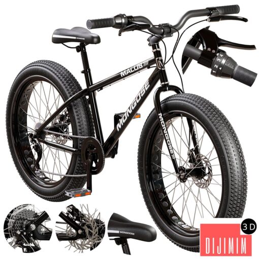 Mongoose Malus Mens and Women Fat Tire Mountain Bike