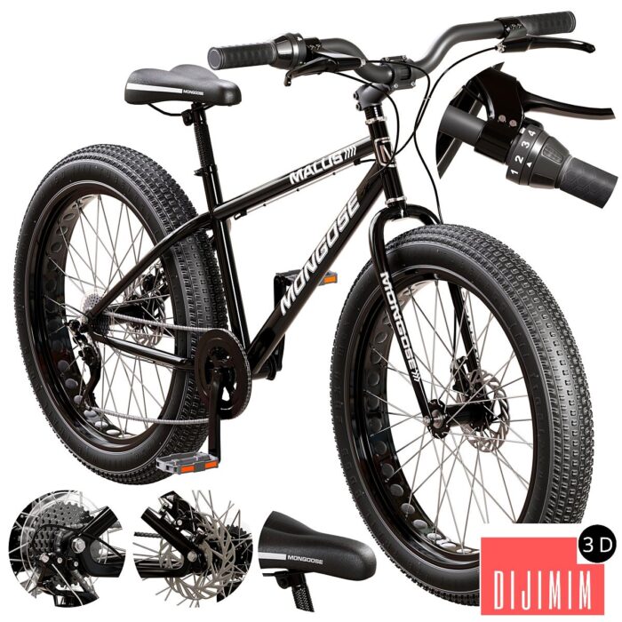 Mongoose Malus Mens and Women Fat Tire Mountain Bike - Görsel 1
