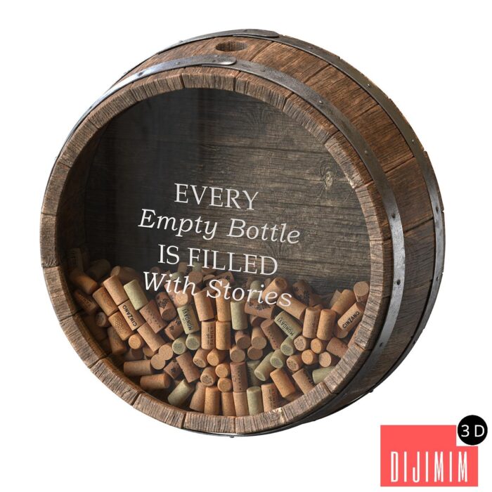 Wall decorative wine barrel - Görsel 1