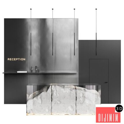 Reception desk natural rock 3