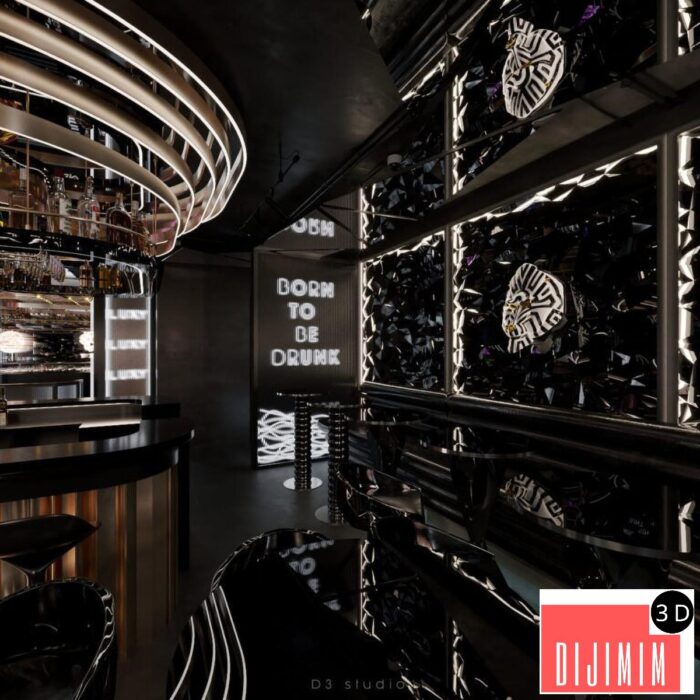 Bar Restaurant Interior Model - Görsel 1