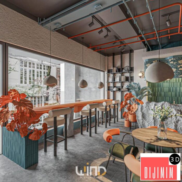 12960. Coffee Room Interior - Görsel 2