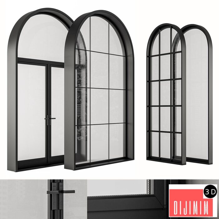 Black Modern Arched Window - Windows Set 07 - Görsel 1