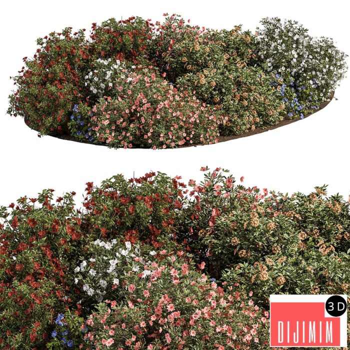 Garden colorful Flower Bush - Set 452 - Görsel 1