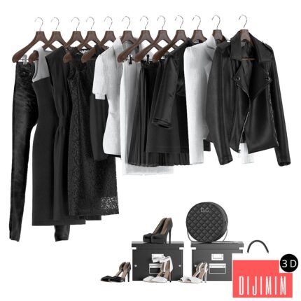 Black and white women's wardrobe