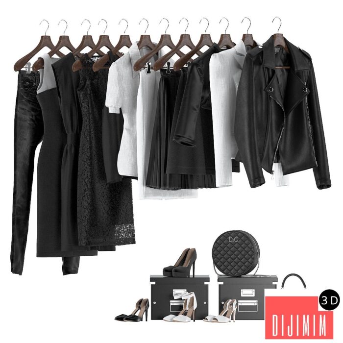 Black and white women's wardrobe - Görsel 1