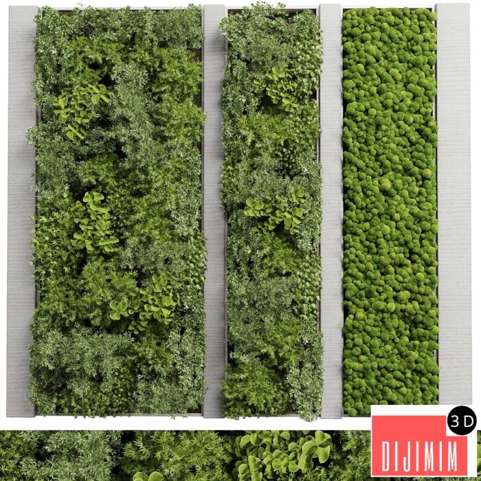 Concrete frame Vertical garden plant and moss garden wall decor box 66 - Görsel 1