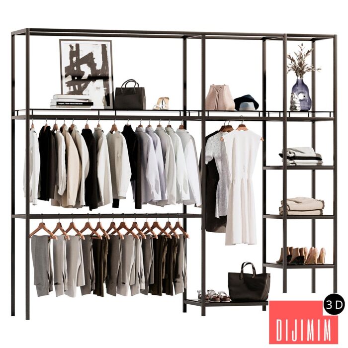 Clothes, wardrobe, rack for clothing store - Görsel 1