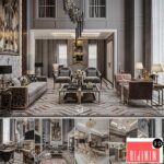 3d Model Of Living Room Of Model House In Neoclassical Villa 02