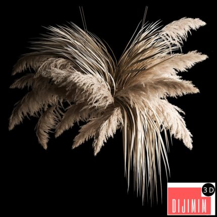 Hanging bouquet of dry reeds and pampas grass for decoration and interior. 266.
