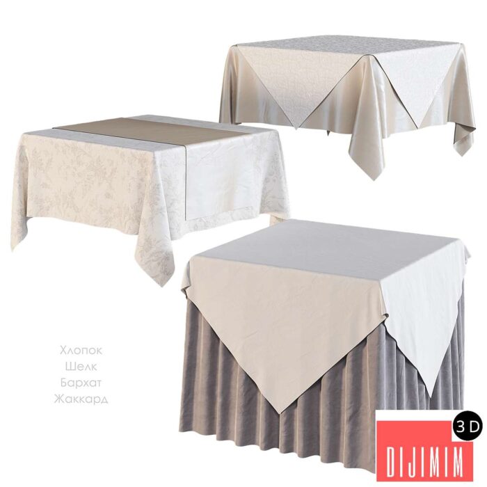 Tablecloth on a square table - Görsel 1