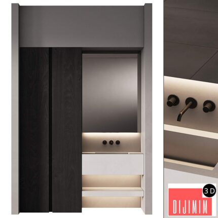 250 bathroom furniture 08 minimal modern LED mirror