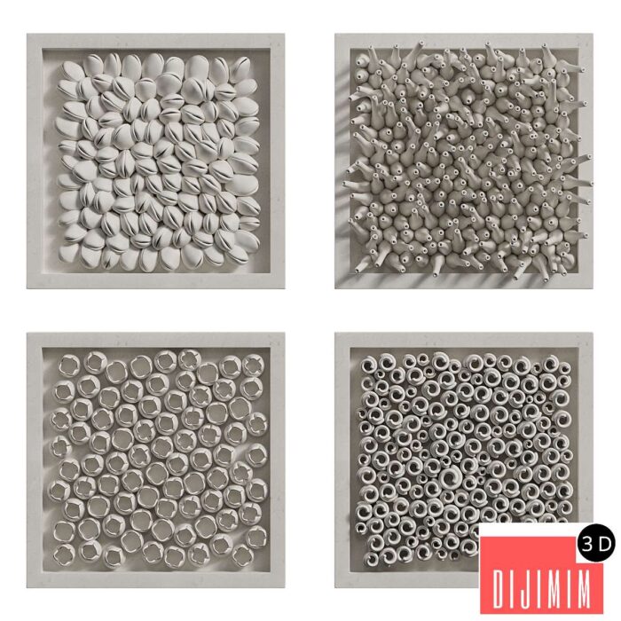Coral Reef Wall Decoration in frames 2 - Görsel 1