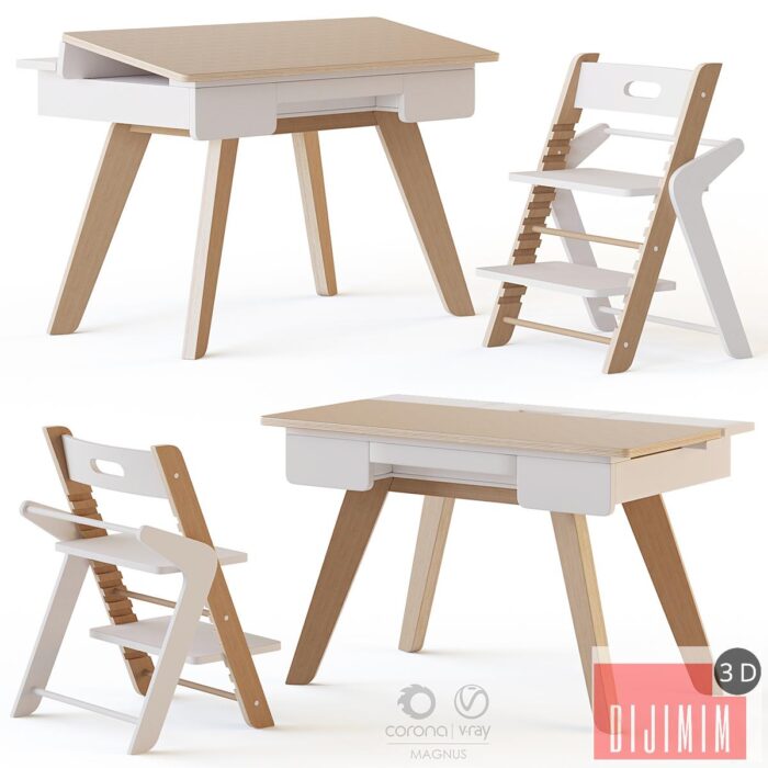 Mimiloona Magnus childrens table and chair - Görsel 1