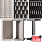Modular decorative partition MISTRAL by Mutina