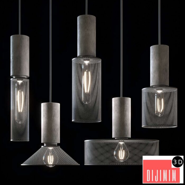 Modern industrial style pendant lamp - Görsel 1