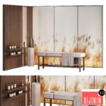 Modern minimalistic spa with wheat ears behind glass