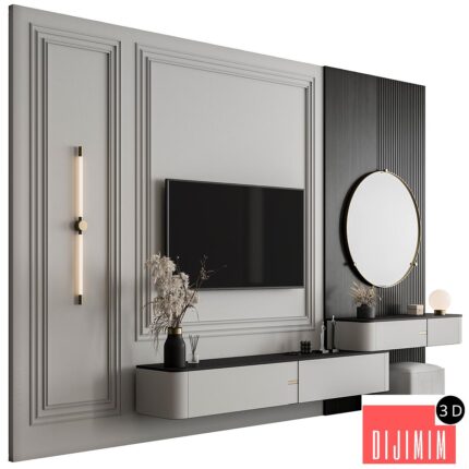 TV Wall Black and White - Set 124