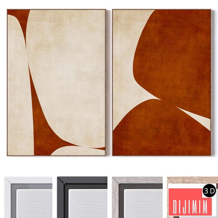 Set of large wall paintings 2891 - Görsel 1