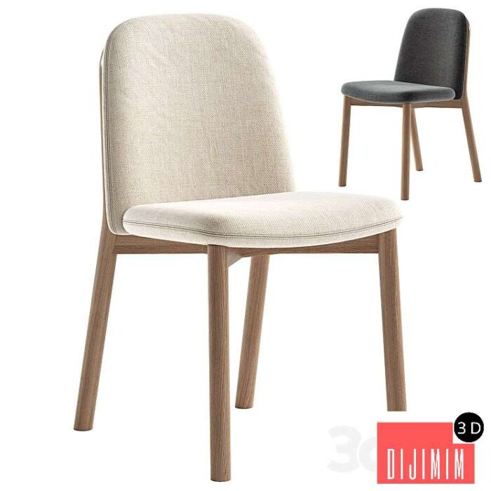 Julie upholstered ash wood chair - Görsel 1
