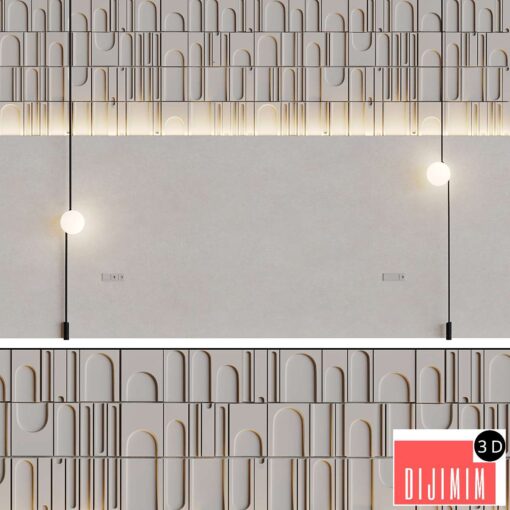 Decorative wall 3D panel 014