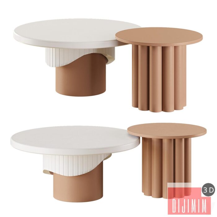 Japandi Coffee Table Set - Görsel 1