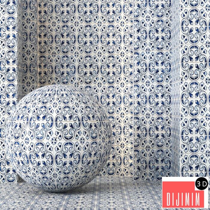 Moroccan Tile Texture 4K - Seamless - 4 Color - Görsel 1