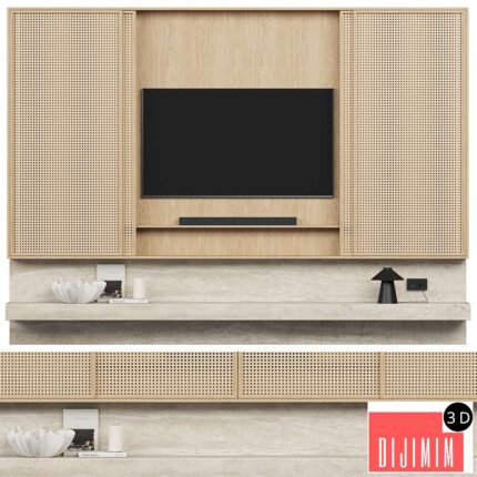 TV Wall with Chipper lamp