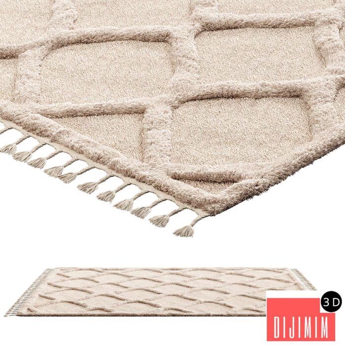 nuLOOM Raised Ogee Trellis Nursery Area Rug - Görsel 1