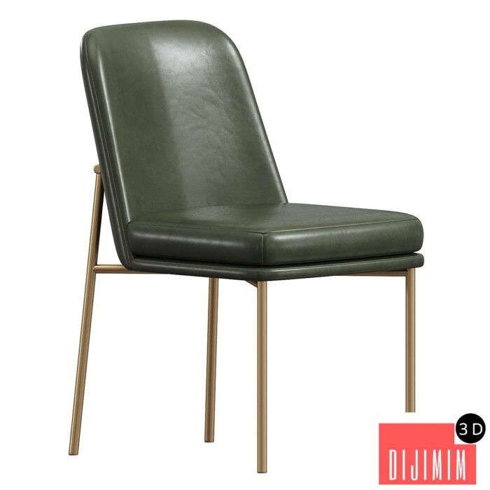 Jack Metal Frame Leather Dining Chair WestElm - Görsel 1