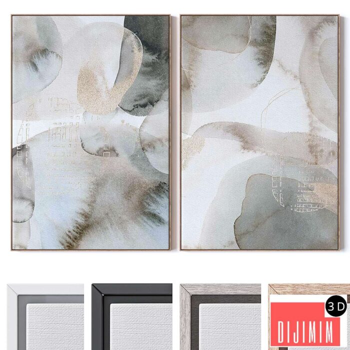 Set of large wall paintings 2996 - Görsel 1